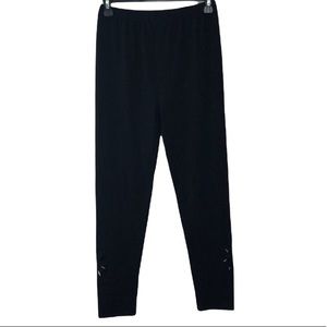 NWOT, Today’s Designer Floral Cutout Leggings, Black